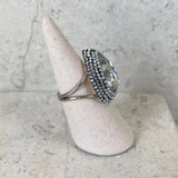 AUTUMN 26 SAMPLE SALE Silver Teardrop Crystal Ring 92