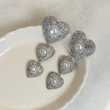 AUTUMN 26 SAMPLE SALE Statement Silver Crystal Heart Drop Earrings 95