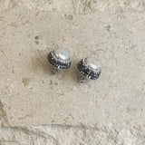AUTUMN 26 SAMPLE SALE Silver Baroque Pearl Stud Earrings 103