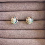 AUTUMN 26 SAMPLE SALE Pearl and Rainbow Crystal Stud Earrings 104