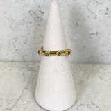AUTUMN 26 SAMPLE SALE Green Embellished Ring 105