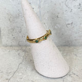AUTUMN 26 SAMPLE SALE Green Embellished Ring 105