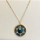 AUTUMN 26 SAMPLE SALE Long Emerald Pendant Necklace 106