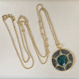 AUTUMN 26 SAMPLE SALE Long Emerald Pendant Necklace 106
