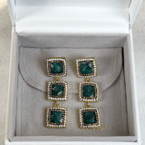AUTUMN 26 SAMPLE SALE Emerald and Crystal Drop Earrings 111