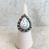 AUTUMN 26 SAMPLE SALE Baroque Pearl and Crystal Ring 112