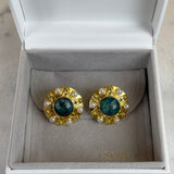 AUTUMN 26 SAMPLE SALE Emerald and Pearl Earrings 113