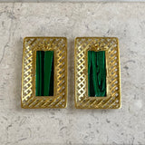 AUTUMN 26 SAMPLE SALE Statement Malachite Lex Earrings 117