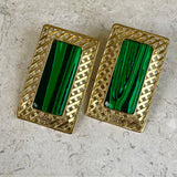 AUTUMN 26 SAMPLE SALE Statement Malachite Lex Earrings 117
