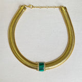 AUTUMN 26 SAMPLE SALE Snake Chain Necklace with Malachite 118