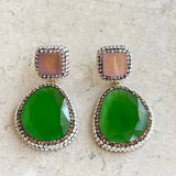 AUTUMN 26 SAMPLE SALE Green Cats Eye Drop Earrings 155