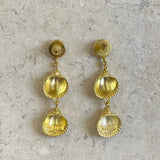 AUTUMN 26 SAMPLE SALE Gold Shell Drop Earrings 201