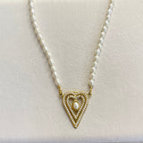 AUTUMN 26 SAMPLE SALE Pearl Necklace with Heart Pendant 212