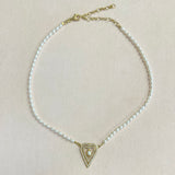 AUTUMN 26 SAMPLE SALE Pearl Necklace with Heart Pendant 212