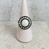 AUTUMN 26 SAMPLE SALE Pearl and Crystal Ring 218