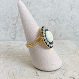 AUTUMN 26 SAMPLE SALE Pearl and Crystal Ring 218