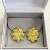 AUTUMN 26 SAMPLE SALE Onyx and Crystal Flower Stud Earrings 229
