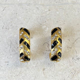 AUTUMN 26 SAMPLE SALE Black and Crystal Skyline Earrings 221
