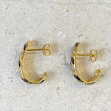 AUTUMN 26 SAMPLE SALE Black and Crystal Skyline Earrings 221