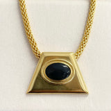 AUTUMN 26 SAMPLE SALE Rope Chain Necklace with Statement Onyx Pendant 231