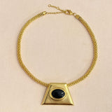 AUTUMN 26 SAMPLE SALE Rope Chain Necklace with Statement Onyx Pendant 231