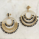 AUTUMN 26 SAMPLE SALE Statement Onyx Beaded Hoop Earrings 235