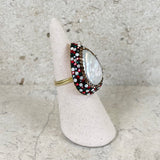AUTUMN 26 SAMPLE SALE Baroque Pearl and Multicoloured Crystal Ring 233
