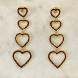 AUTUMN 26 SAMPLE SALE Statement Red Open Heart Earrings 236