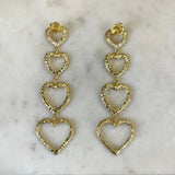 AUTUMN 26 SAMPLE SALE Statement Red Open Heart Earrings 236