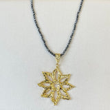 AUTUMN 26 SAMPLE SALE Beaded Flower Pendant Necklace 250