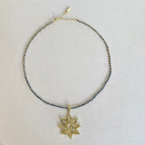 AUTUMN 26 SAMPLE SALE Beaded Flower Pendant Necklace 250