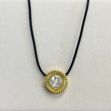 AUTUMN 26 SAMPLE SALE Corded Necklace with Crystal Pendant 254