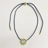 AUTUMN 26 SAMPLE SALE Corded Necklace with Crystal Pendant 254