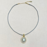 AUTUMN 26 SAMPLE SALE Cord Necklace with Pearl Pendant 258