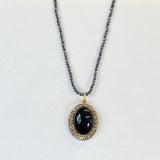 AUTUMN 26 SAMPLE SALE Onyx Beaded Pendant Necklace 251