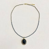 AUTUMN 26 SAMPLE SALE Onyx Beaded Pendant Necklace 251