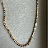 SAMPLE SALE 14k Solid Gold Natural Diamond Tennis Necklace