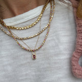 SAMPLE SALE 14k Solid Gold Sapphire & Diamond Tennis Necklace