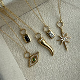 SAMPLE SALE 14k Solid Gold Diamond Star Pendant Necklace