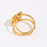 Gold ring with a white background