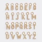 the alphabet of gold and diamond letter charms