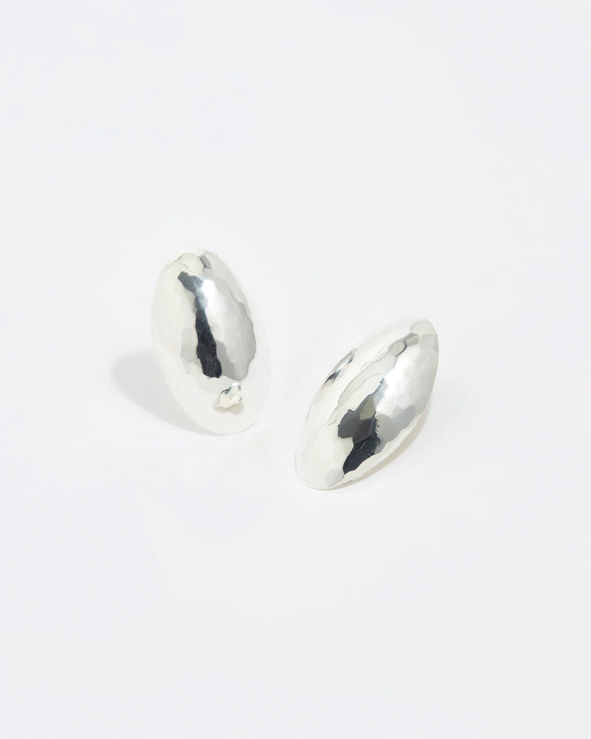 Mini Mandorla Earrings, Silver