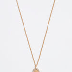 gold plated silver and crystal necklace with heart in the centre of pendant