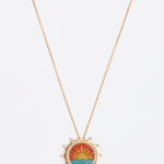 soru jewellery miscro mosaic sunset pendant surrounded in diamonds 