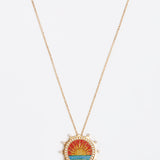 soru jewellery miscro mosaic sunset pendant surrounded in diamonds 