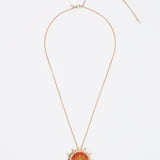 soru jewellery micro mosaic and diamond gold sunset pendant necklace