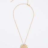 soru jewellery micro mosaic and diamond gold sunset pendant necklace back shot of product 