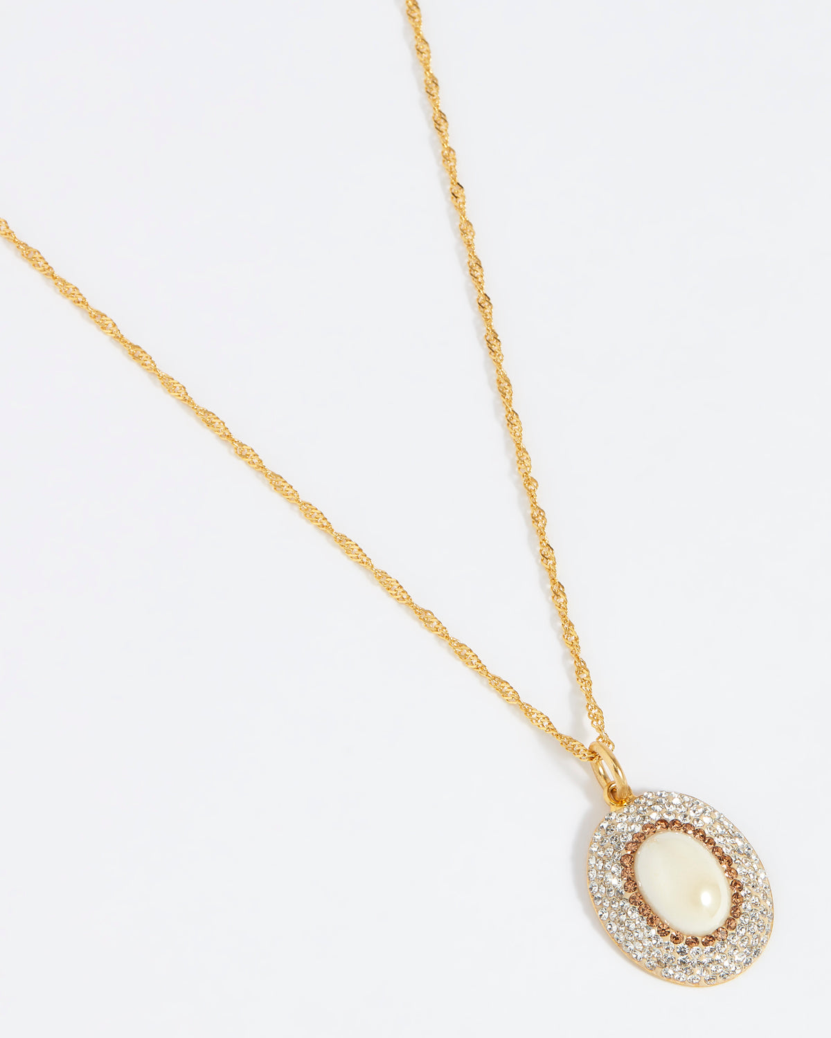 Pearl Crystal Pendant Necklace