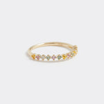 Soru Jewellery multi coloured sapphire and diamond gold ring product shot details