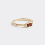 Soru Jewellery garnet and diamond gold ring product shot